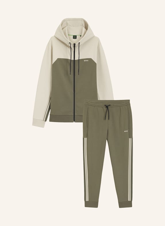 BOSS Sweatshirt SW_COLORBLOCK HD TT Regular Fit KHAKI