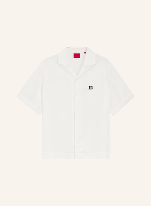 HUGO Casual Hemd ESPINO Oversize Fit WEISS