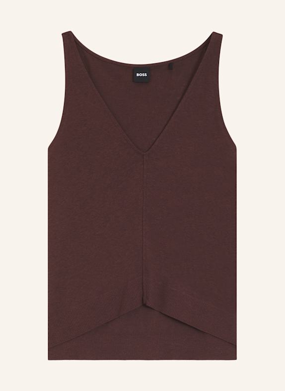 BOSS Casual Top ECLEITA Relaxed Fit DUNKELBRAUN