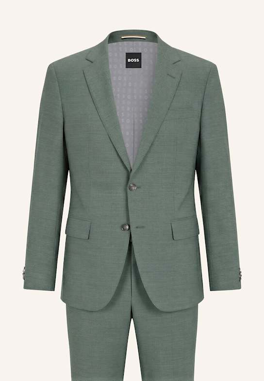 BOSS Business Anzug H-HUGE-2PCS-253 Slim Fit GRÜN