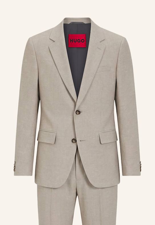 HUGO Business Anzug HENRY-GETLIN253X Slim Fit HELLBRAUN