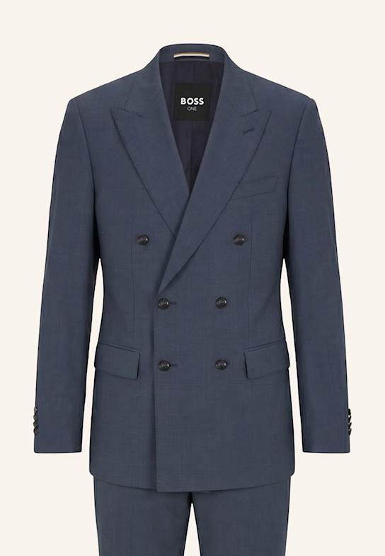 BOSS Business Anzug H-HUGE-2PCS-DB-254 Slim Fit BLAU