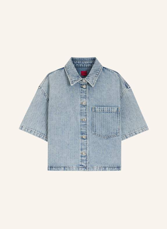 HUGO Casual Bluse GESILA_1 Relaxed Fit TÜRKIS
