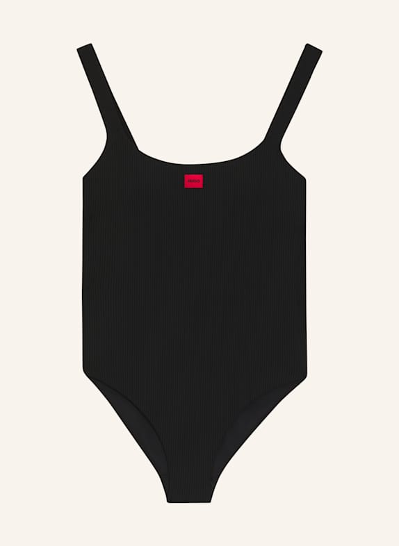 HUGO Badeanzug SIGNATURE SWIMSUIT SCHWARZ