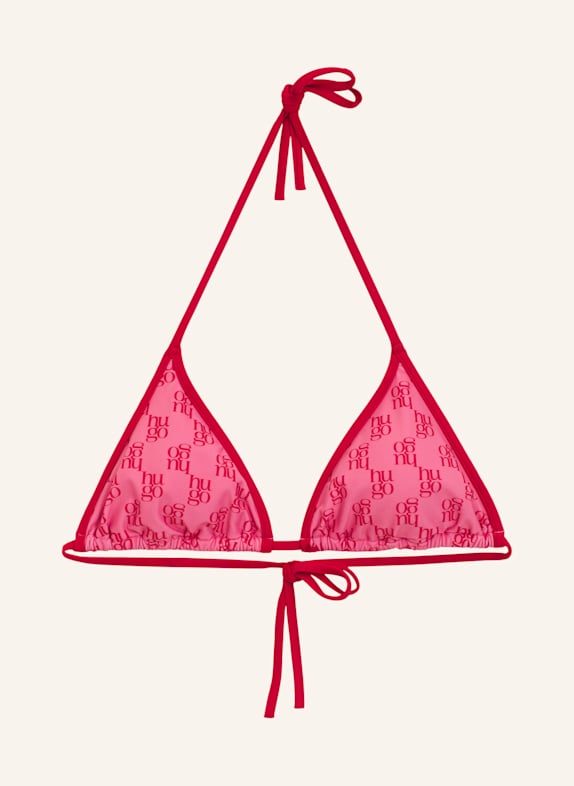HUGO Bikini-Oberteil MONOGRAM TRIANGLE Regular Fit PINK