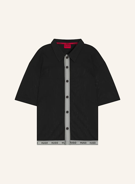HUGO Badeshort LITE_BEACH SHIRT SCHWARZ
