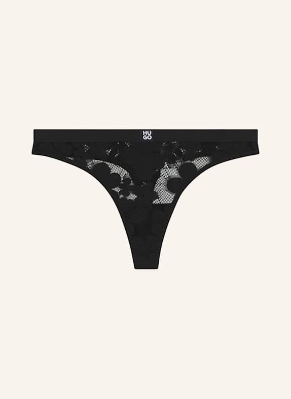 HUGO Slip BLOOM LACE THONG SCHWARZ