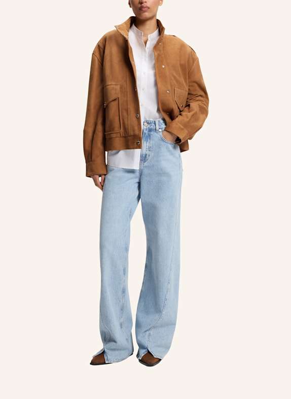 BOSS Lederjacke C_SABEA Relaxed Fit BRAUN