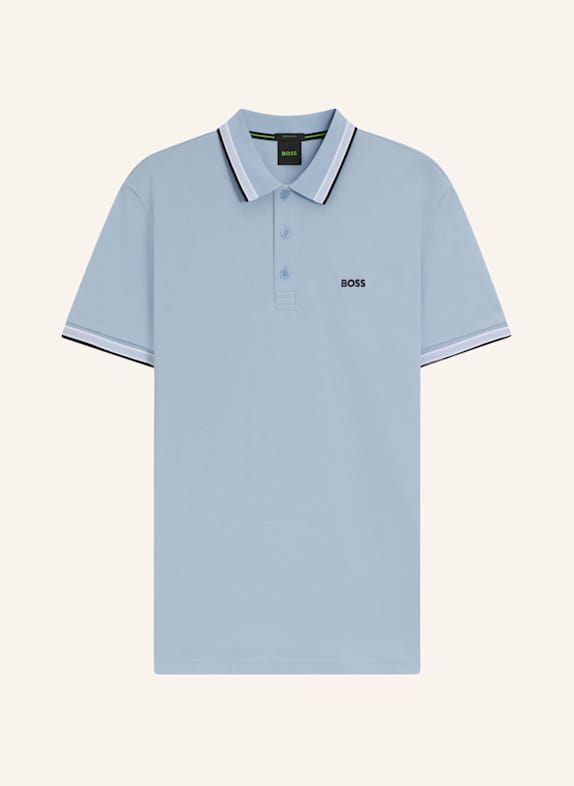 BOSS Piqué-Poloshirt PADDY CURVED Regular Fit HELLBLAU
