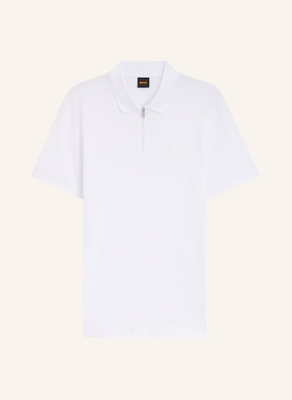 BOSS Piqué-Poloshirt PASSERZIP WEISS