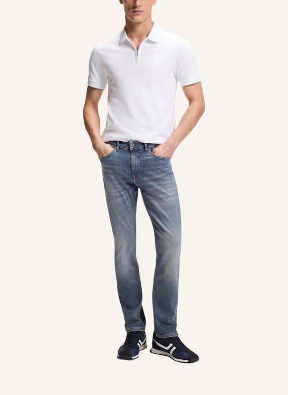 BOSS Piqué-Poloshirt PASSERZIP WEISS