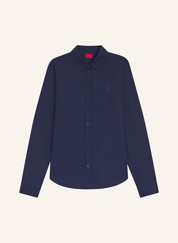 HUGO Business Bluse THE ESSENTIAL SHIRT Regular Fit BLAU