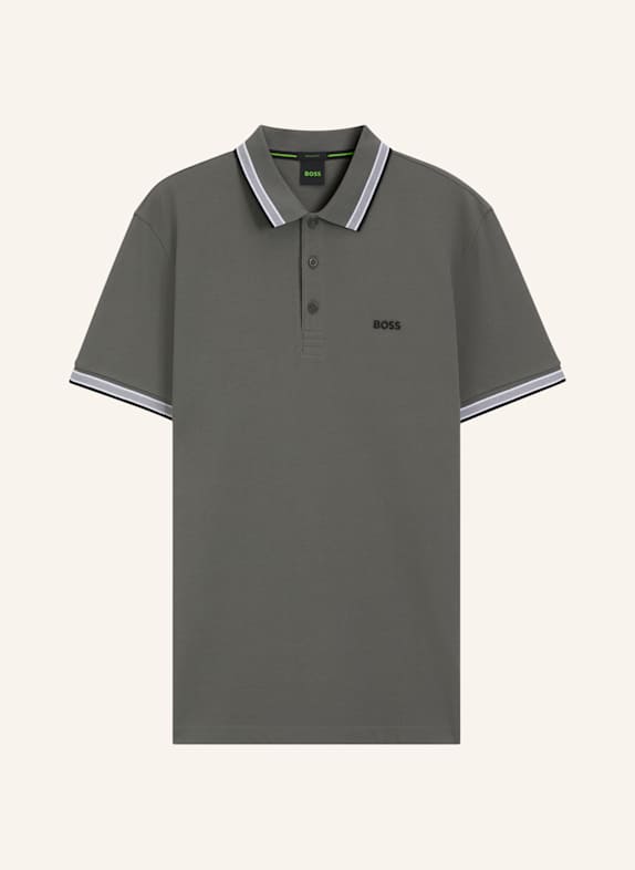 BOSS Piqué-Poloshirt PADDY CURVED Regular Fit HELLGRAU