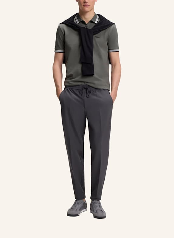 BOSS Piqué-Poloshirt PADDY CURVED Regular Fit HELLGRAU