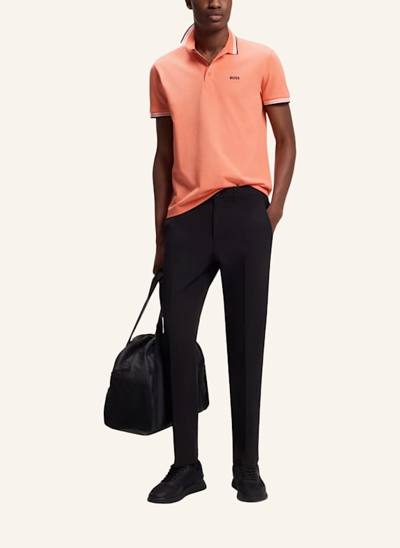BOSS Piqué-Poloshirt PADDY CURVED Regular Fit PINK/ ORANGE