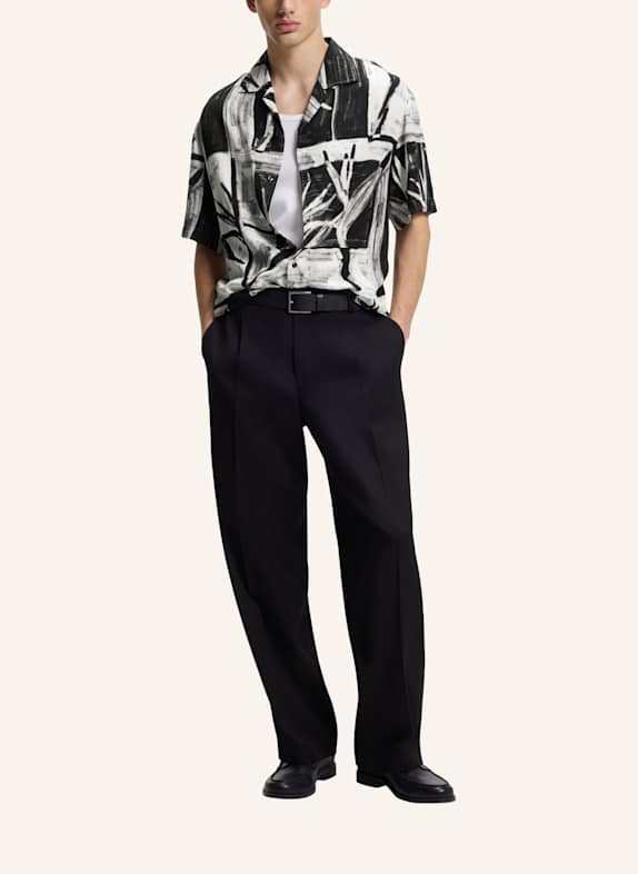 HUGO Hemd EXOLINO Oversize Fit SCHWARZ