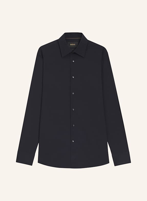 BOSS Business Hemd L-HAYS-KENT-C1-243 Slim Fit DUNKELBLAU