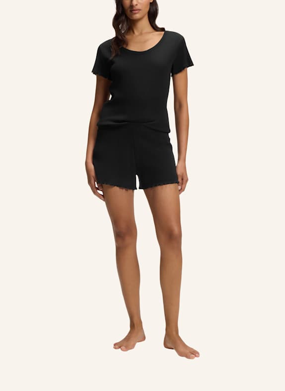 BOSS Pyjamas Bottoms COSY WAFFLE_SHORTS SCHWARZ