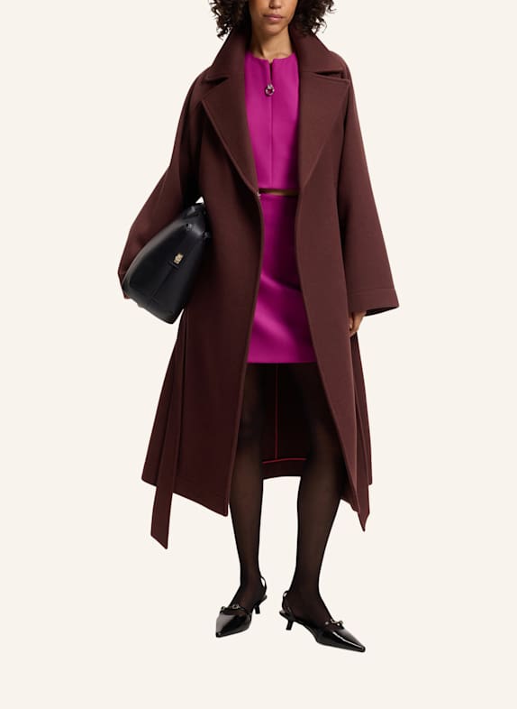 HUGO Klassischer Mantel MAKIRA-1 Oversize Fit BRAUN