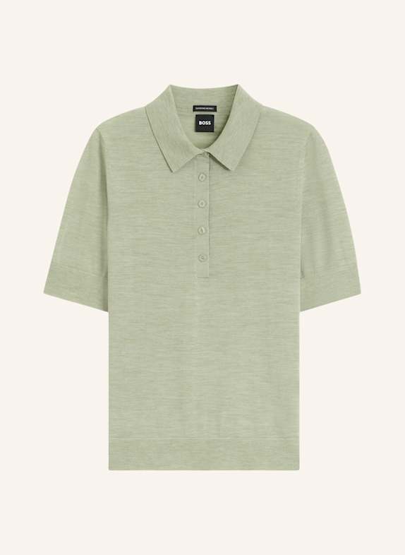 BOSS Poloshirt FIDENKA aus Merinowolle GRÜN