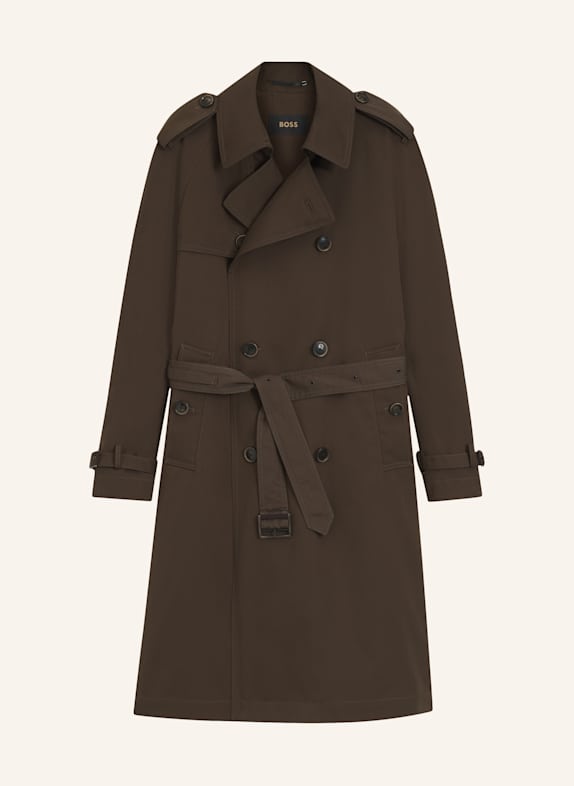 BOSS Trenchcoat L-COOK-TRENCH-263 Regular Fit BRAUN