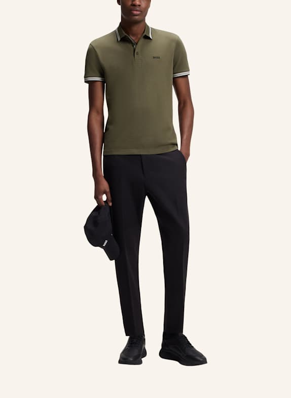 BOSS Piqué-Poloshirt PADDY CURVED Regular Fit GRÜN