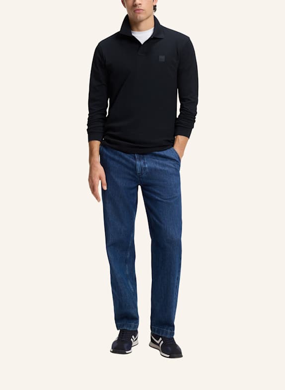 BOSS Piqué-Poloshirt PASSERBY Slim Fit DUNKELBLAU
