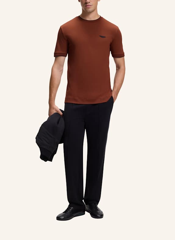 BOSS T-Shirt C-THOMPSON 80_AM Regular Fit BRAUN