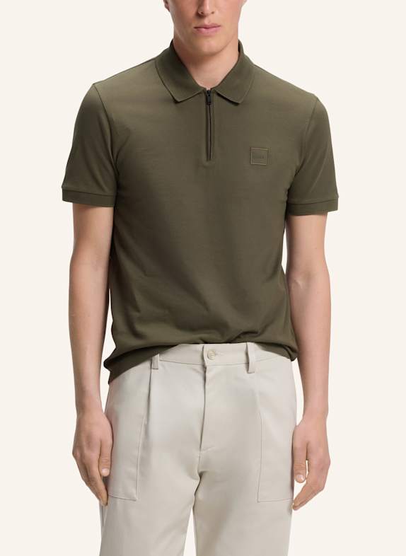 BOSS Piqué-Poloshirt PASSERZIP GRÜN