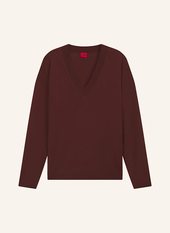 HUGO Pullover SESSARINA Relaxed Fit BRAUN