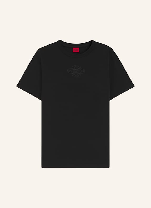 HUGO T-Shirt DAMACIA_8 Regular Fit SCHWARZ