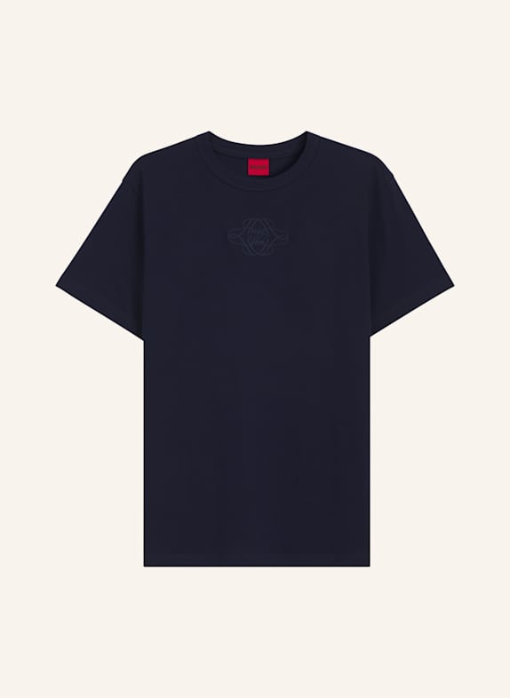 HUGO T-Shirt DAMACIA_8 Regular Fit BLAU