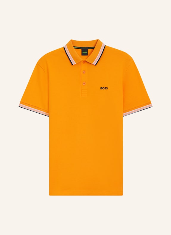 BOSS Piqué-Poloshirt PADDY CURVED Regular Fit ORANGE