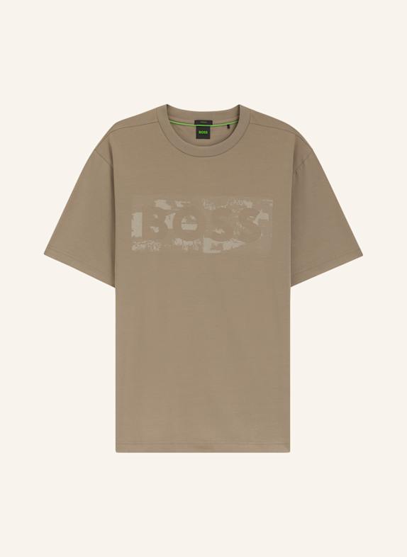 BOSS T-Shirt TS_GLOBE LOGOPATTERN Regular Fit HELLGRÜN