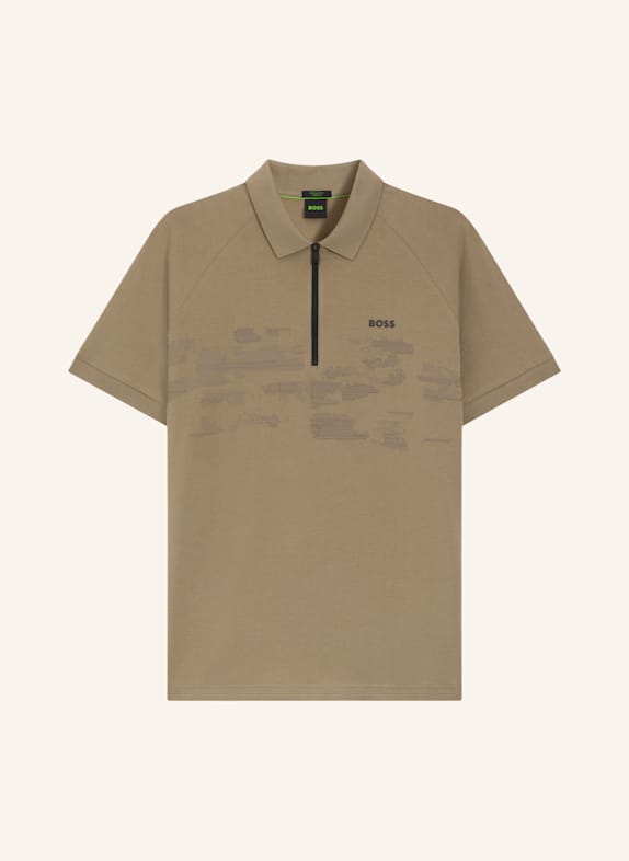 BOSS Polo PL_GLOBE PATTERN Regular Fit HELLGRÜN
