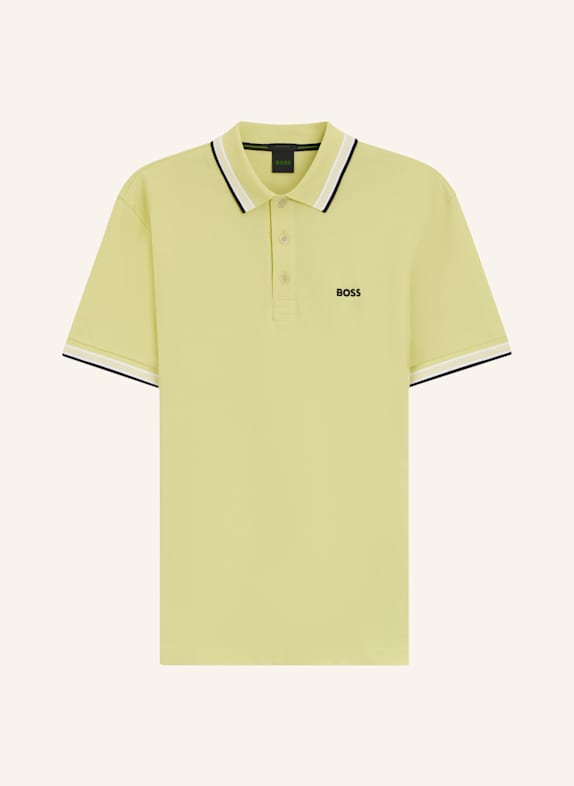 BOSS Piqué-Poloshirt PADDY CURVED Regular Fit GELB