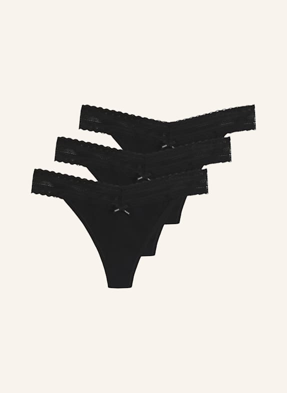 HUGO Slip TRIPLET LACE STRING SCHWARZ