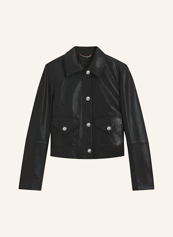 BOSS Lederjacke C_SAKARA Regular Fit SCHWARZ
