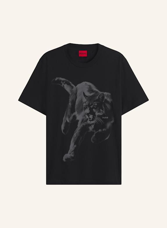 HUGO T-Shirt DAFFILO Regular Fit SCHWARZ