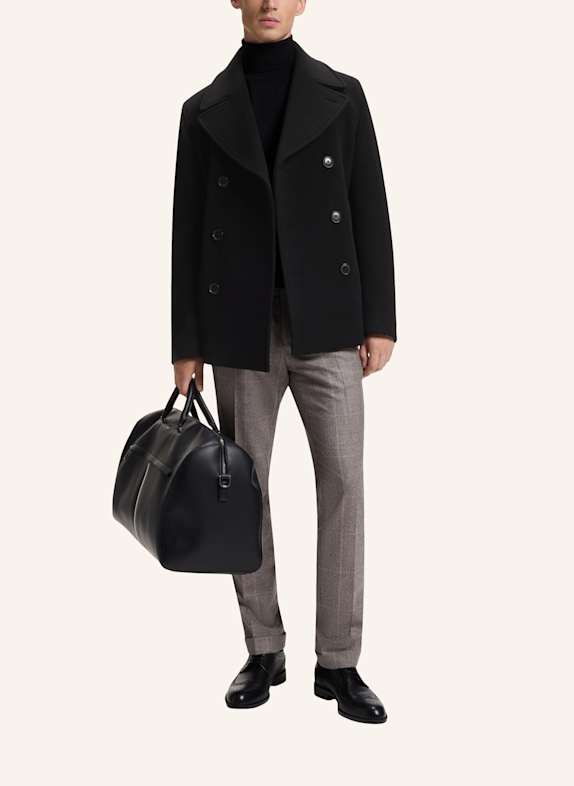 BOSS Mantel H-HYDE-PEACOAT-264 Slim Fit SCHWARZ