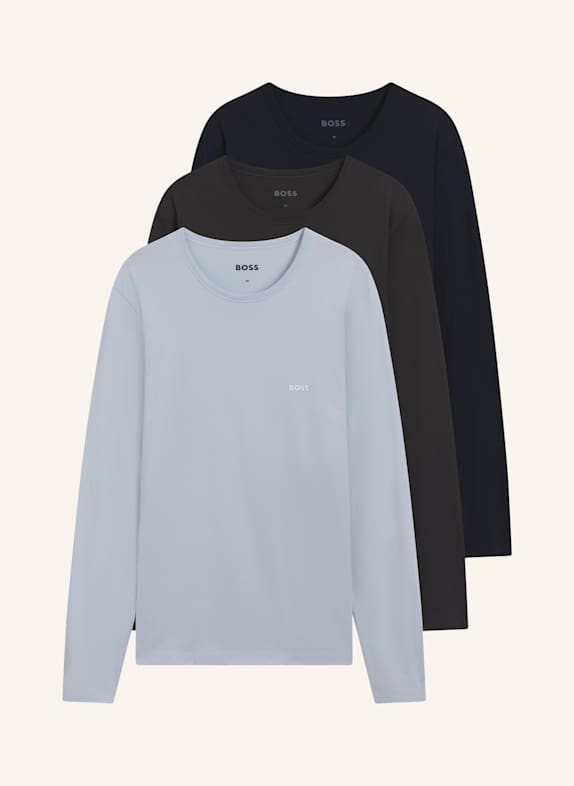 BOSS 3er-Pack Longsleeves BLAU