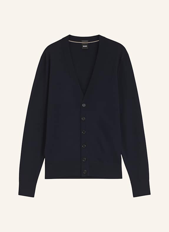 BOSS Strickjacke H-MARDON Regular Fit DUNKELBLAU