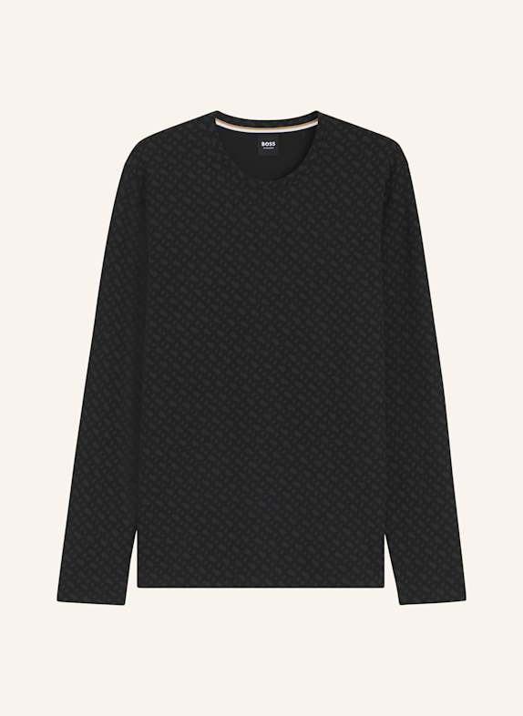 BOSS Pyjama-Oberteil WAFFLEAOP LS-SHIRT Regular Fit SCHWARZ