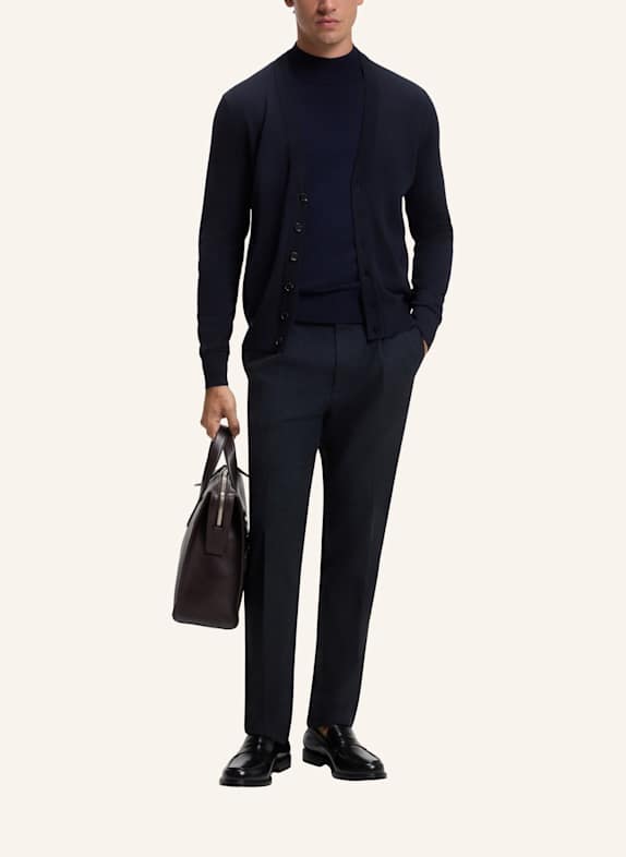 BOSS Strickjacke H-MARDON Regular Fit DUNKELBLAU