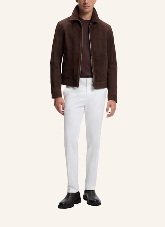 BOSS Lederjacke H-MALBANO7 DUNKELBRAUN
