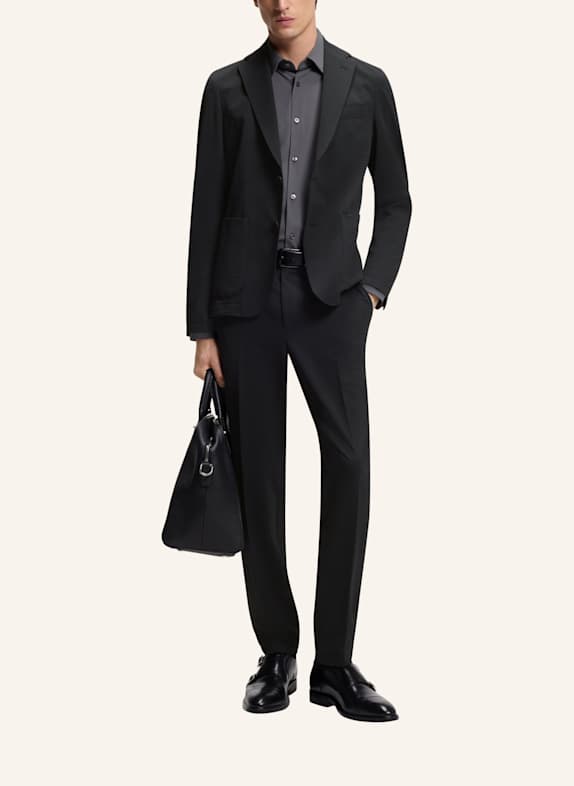 BOSS Businesshose P-PERIN-J-EL-WG-252 Tapered Fit SCHWARZ