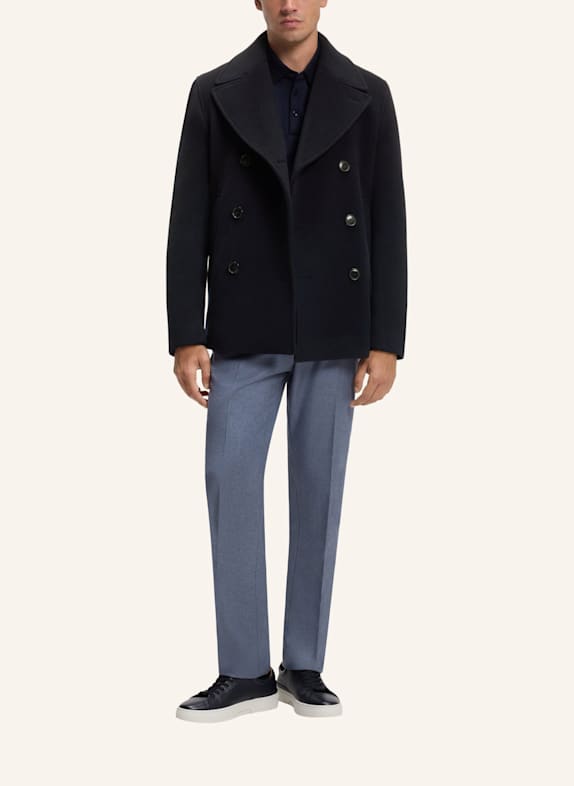 BOSS Mantel H-HYDE-PEACOAT-264 Slim Fit DUNKELBLAU