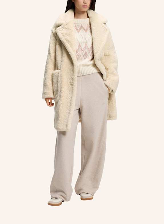 BOSS Teddyfell-Mantel CATEDY BEIGE