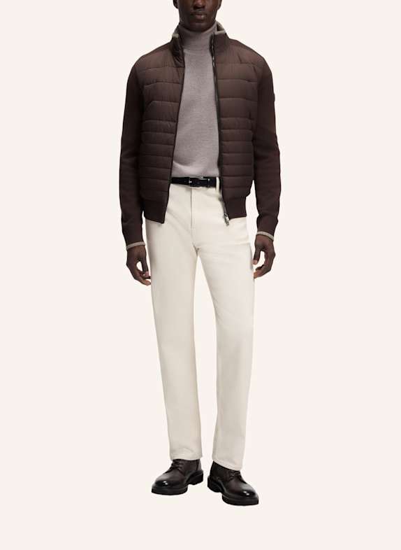 BOSS Strickjacke H-FACENTE Regular Fit DUNKELBRAUN