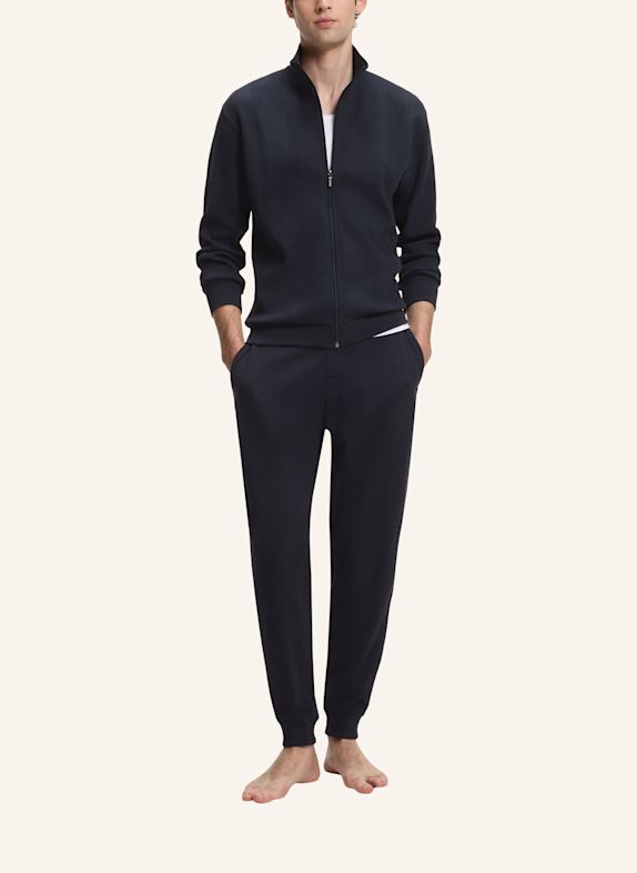 BOSS Loungewear Jacke STRUCTURE ZIP JACKET Regular Fit DUNKELBLAU